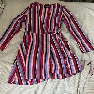 BNWT Reformation Gjelina Rainbow Striped Mini Dress